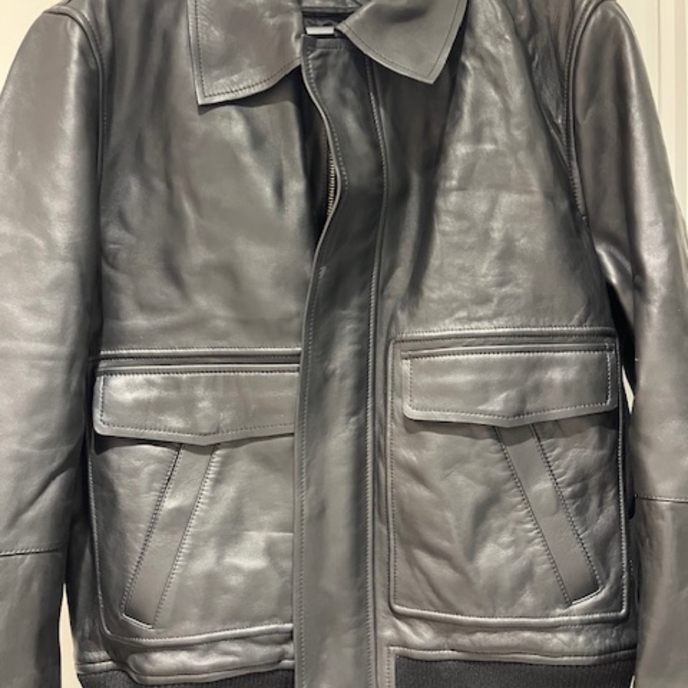 YVES SALOMON Size 52 Mens Leather Jacket NWT C99 Noir MSRP $2300